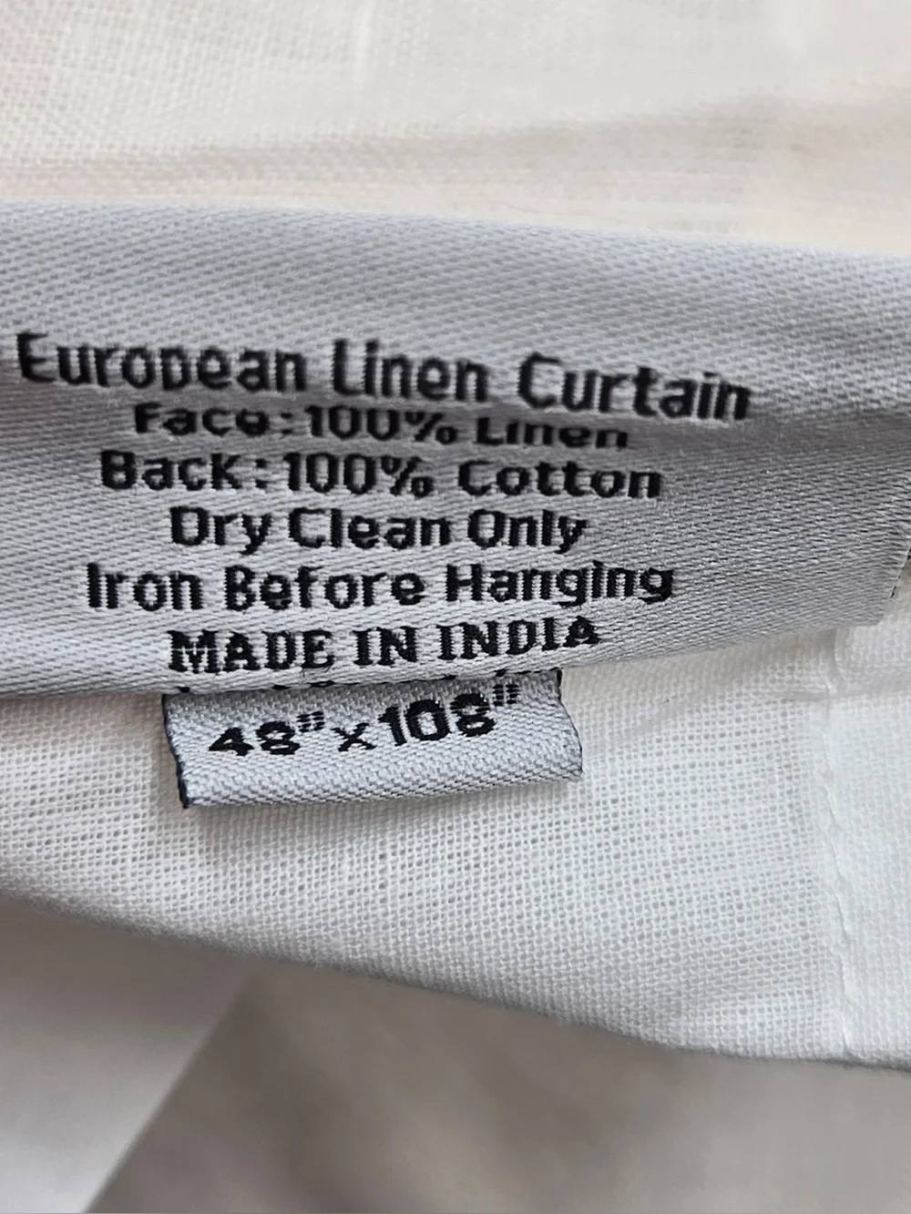 QUINCE Set Of 2 48x108 European Linen Curtains Cream 0358